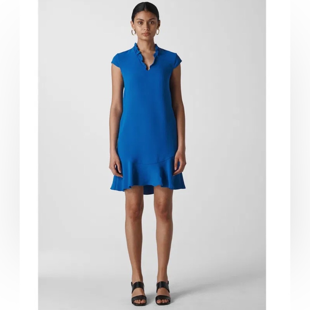 NWT Whistles Federica Crepe Dress in Blue Size 4 - Needs Cleaning